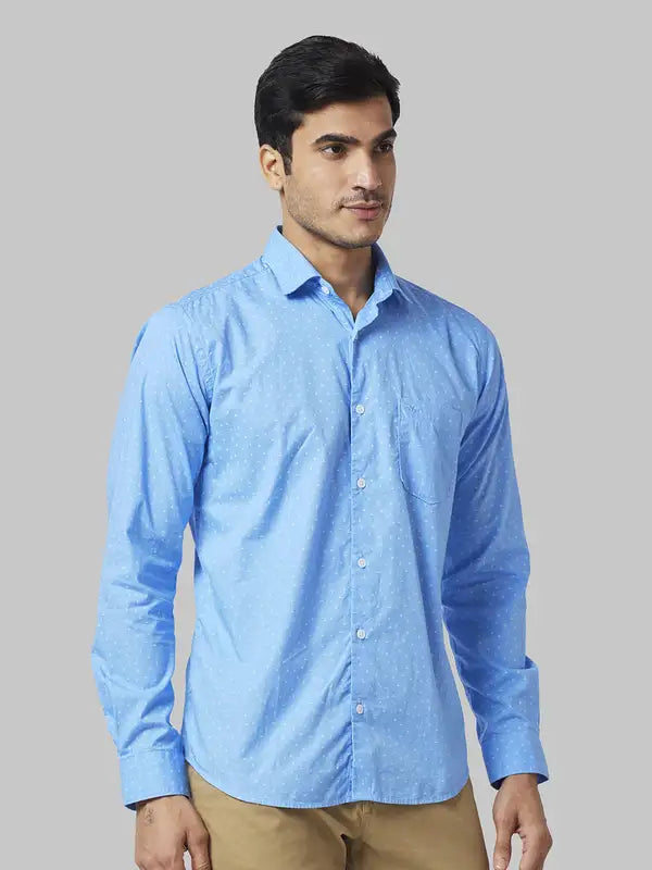 Men Slim Fit Blue Shirt