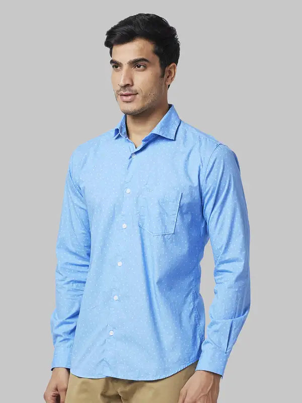 Men Slim Fit Blue Shirt