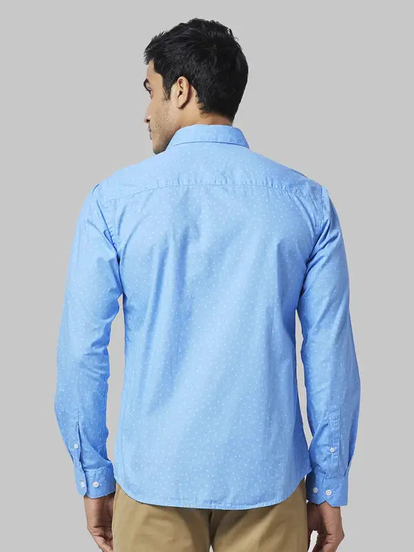 Men Slim Fit Blue Shirt