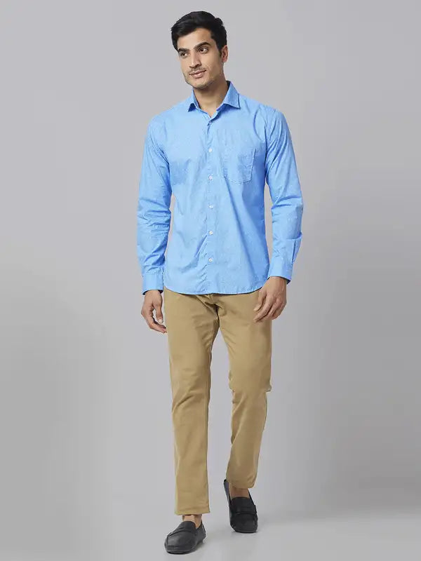Men Slim Fit Blue Shirt