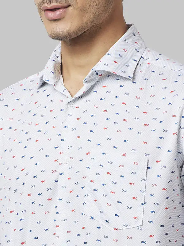 Men Slim Fit Blue Shirt