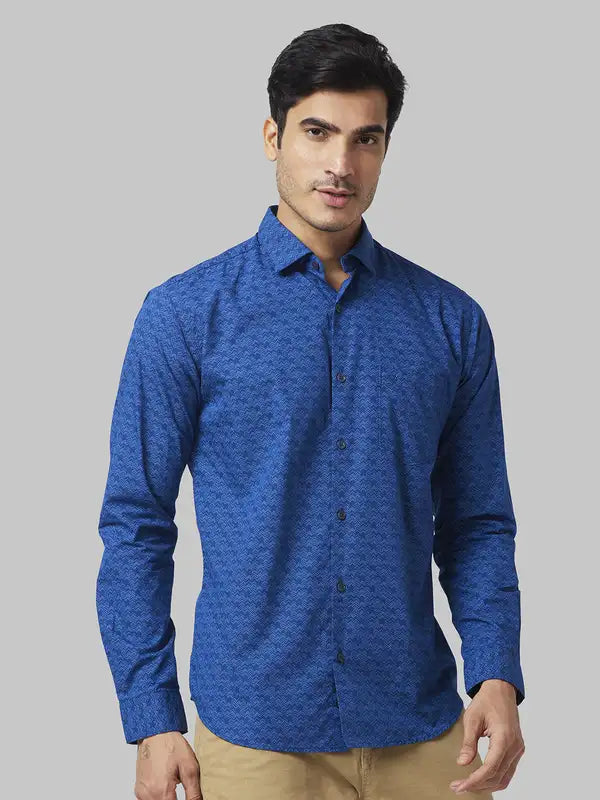 Men Slim Fit Blue Shirt