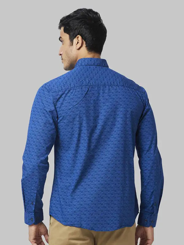 Men Slim Fit Blue Shirt