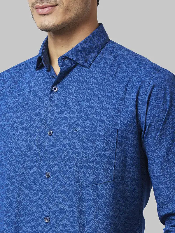 Men Slim Fit Blue Shirt
