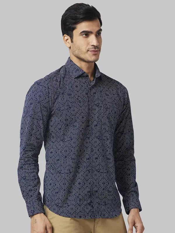 Men Slim Fit Blue Shirt