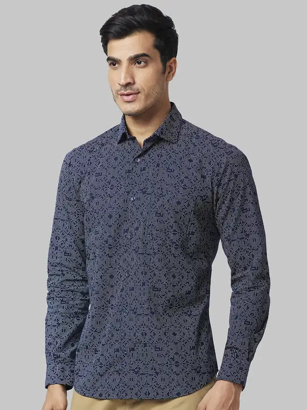 Men Slim Fit Blue Shirt