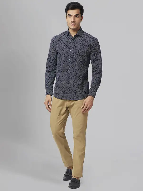 Men Slim Fit Blue Shirt
