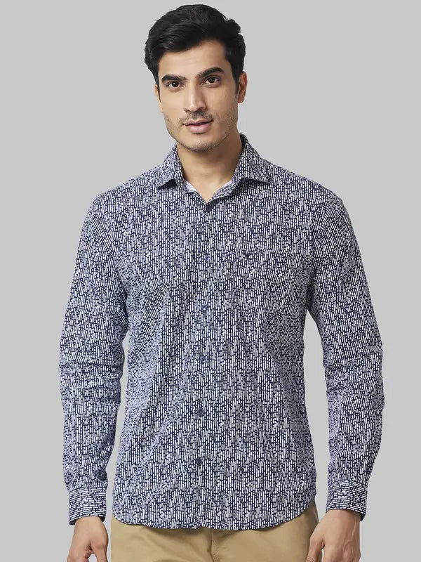 Men Slim Fit Blue Shirt
