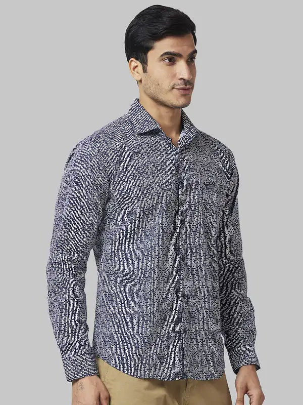 Men Slim Fit Blue Shirt