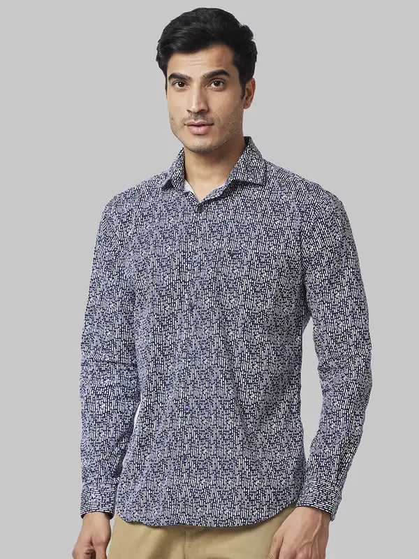Men Slim Fit Blue Shirt