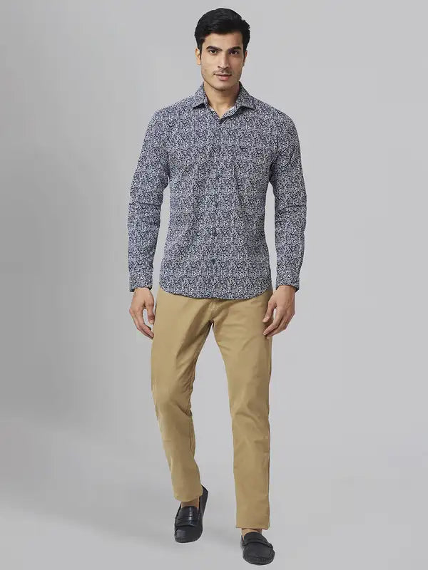 Men Slim Fit Blue Shirt