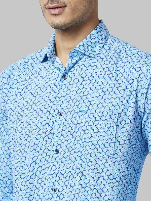 Men Slim Fit Blue Shirt