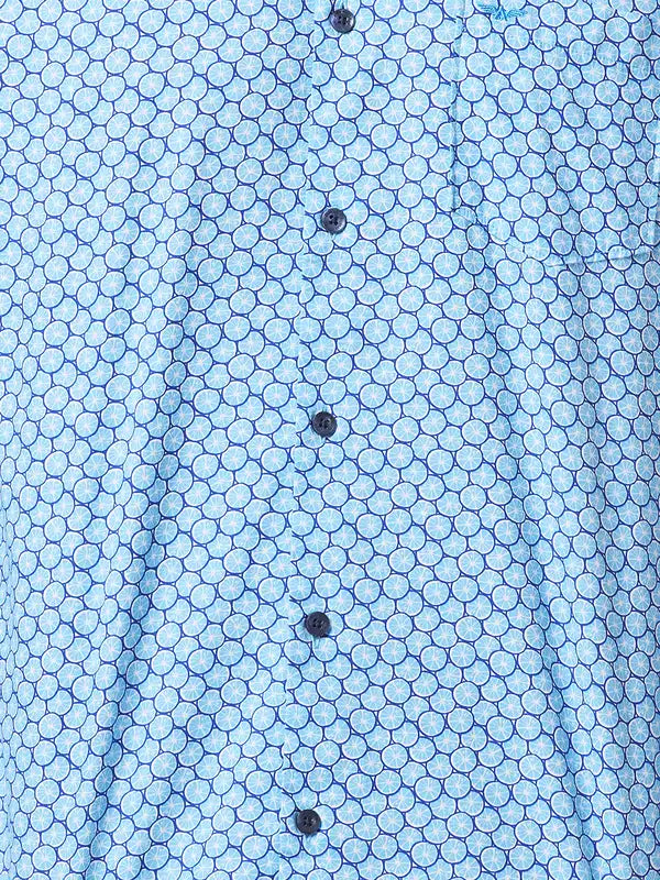 Men Slim Fit Blue Shirt