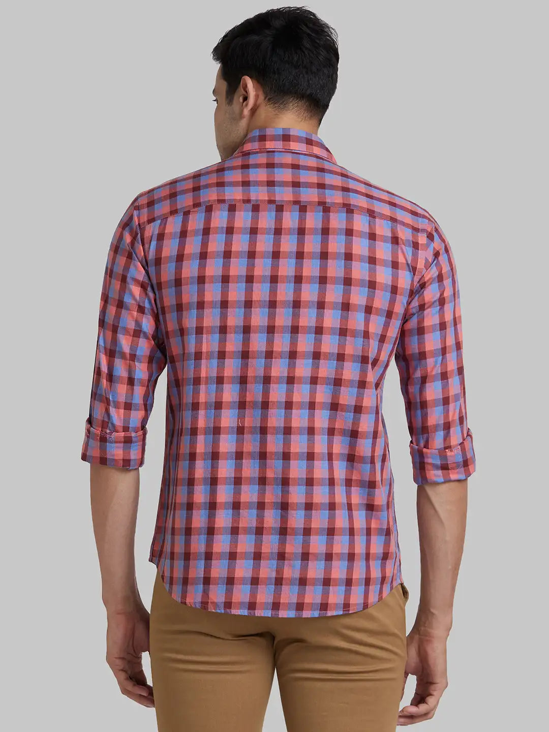 Men Blue Slim Fit Solid Cotton Shirts