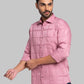 Park Avenue Men Maroon Checks Slim Fit Cotton Shirt
