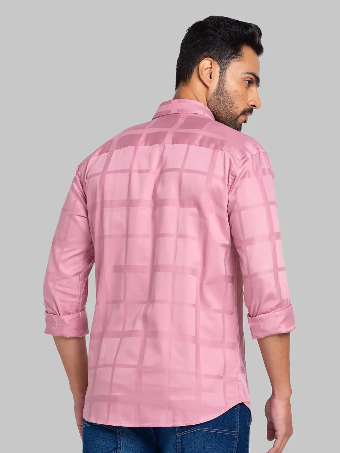 Park Avenue Men Maroon Checks Slim Fit Cotton Shirt