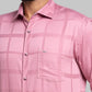 Park Avenue Men Maroon Checks Slim Fit Cotton Shirt