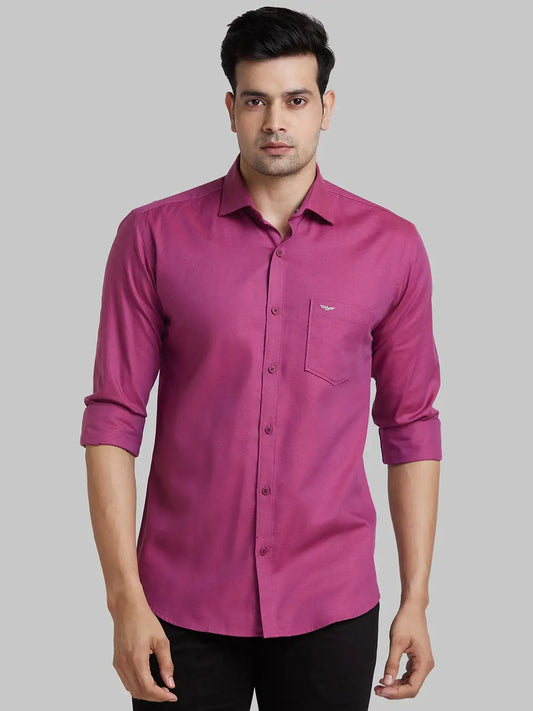 Men Petrol Slim Fit Print Cotton Shirts