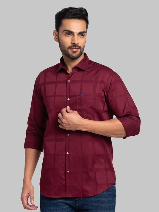 Park Avenue Men Green Checks Slim Fit Cotton Shirt