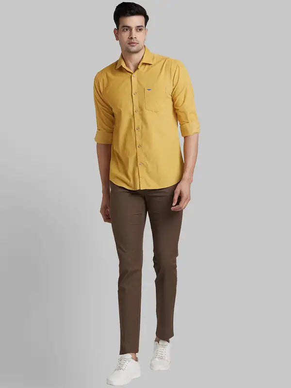 Men Slim Fit Grey Shirt
