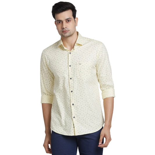 Park Avenue Men Blue Solid Slim Fit Cotton Blend Shirt