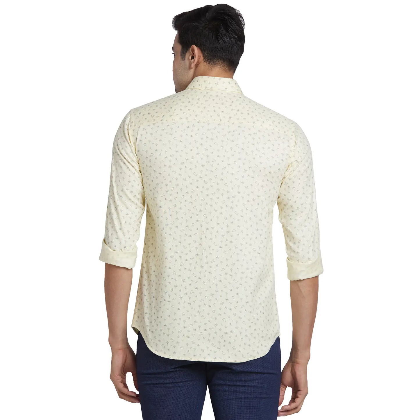 Park Avenue Men Blue Solid Slim Fit Cotton Blend Shirt