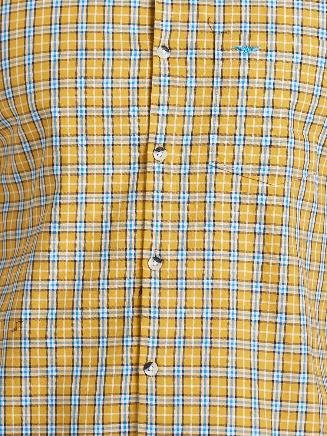 Men Brown Slim Fit Checks  Cotton   Shirts