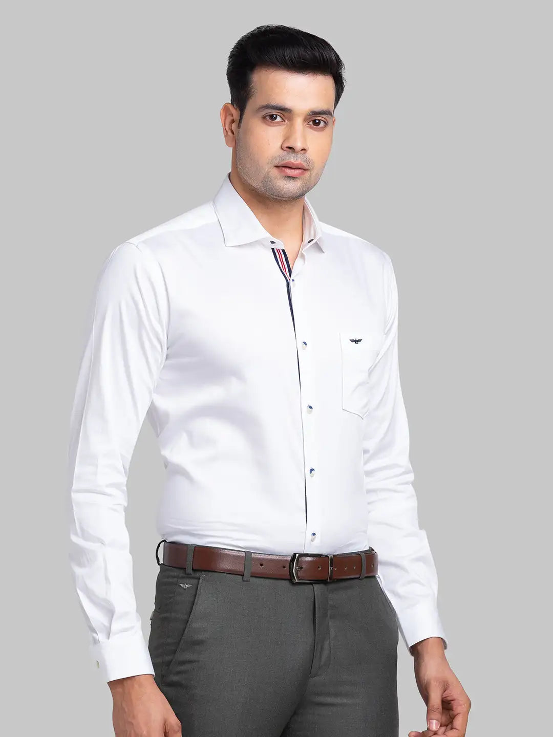 Men Slim Fit Grey Shirt