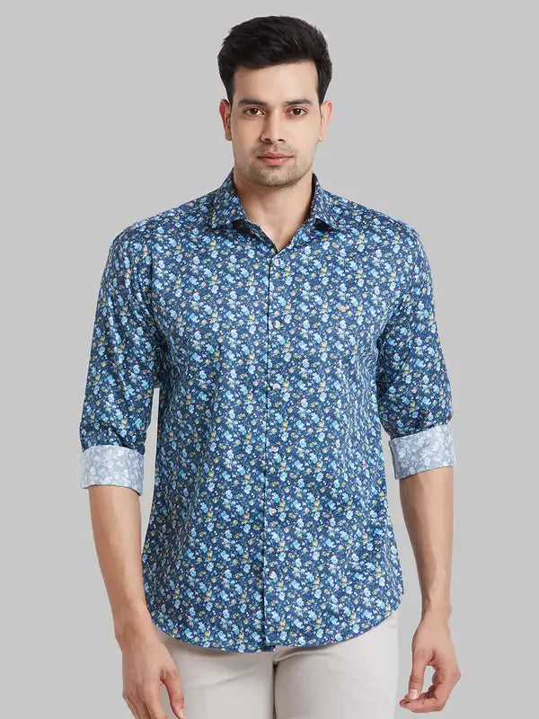 Men Slim Fit Grey Shirt