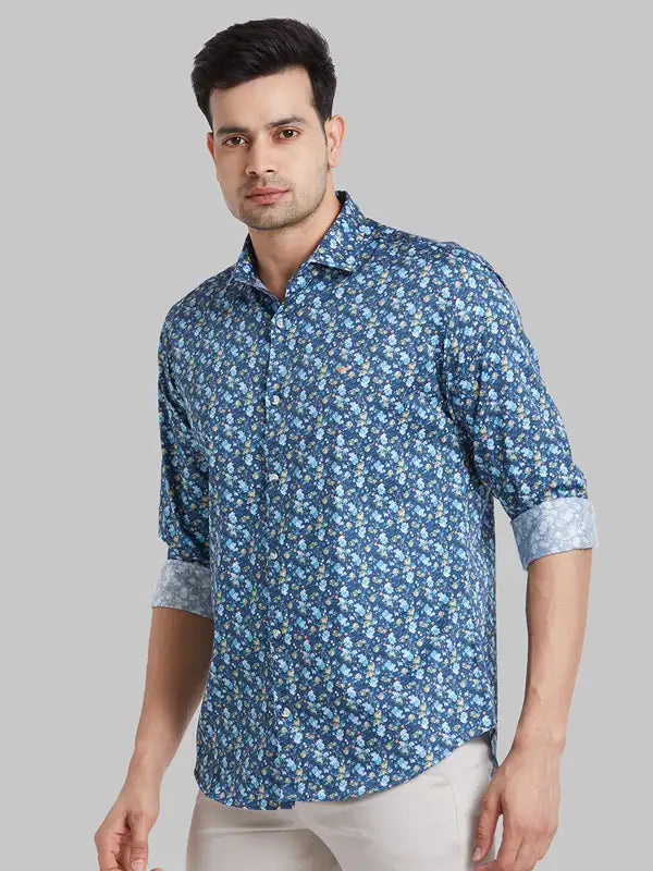 Men Slim Fit Grey Shirt