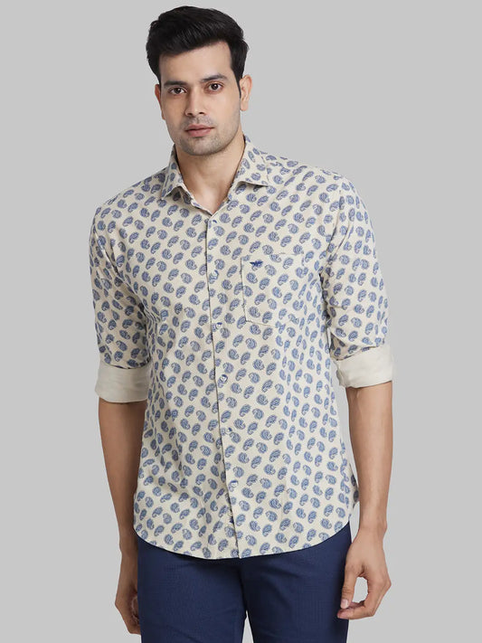 Men Slim Fit Blue Shirt