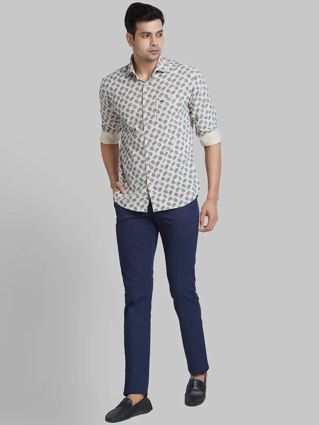 Men Slim Fit Blue Shirt