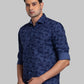 Men Black Slim Fit Print Cotton Shirts