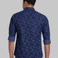 Men Black Slim Fit Print Cotton Shirts