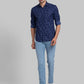 Men Black Slim Fit Print Cotton Shirts