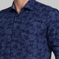 Men Black Slim Fit Print Cotton Shirts