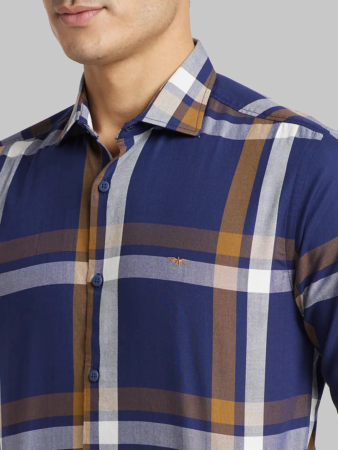 Men Slim Fit Blue Shirt