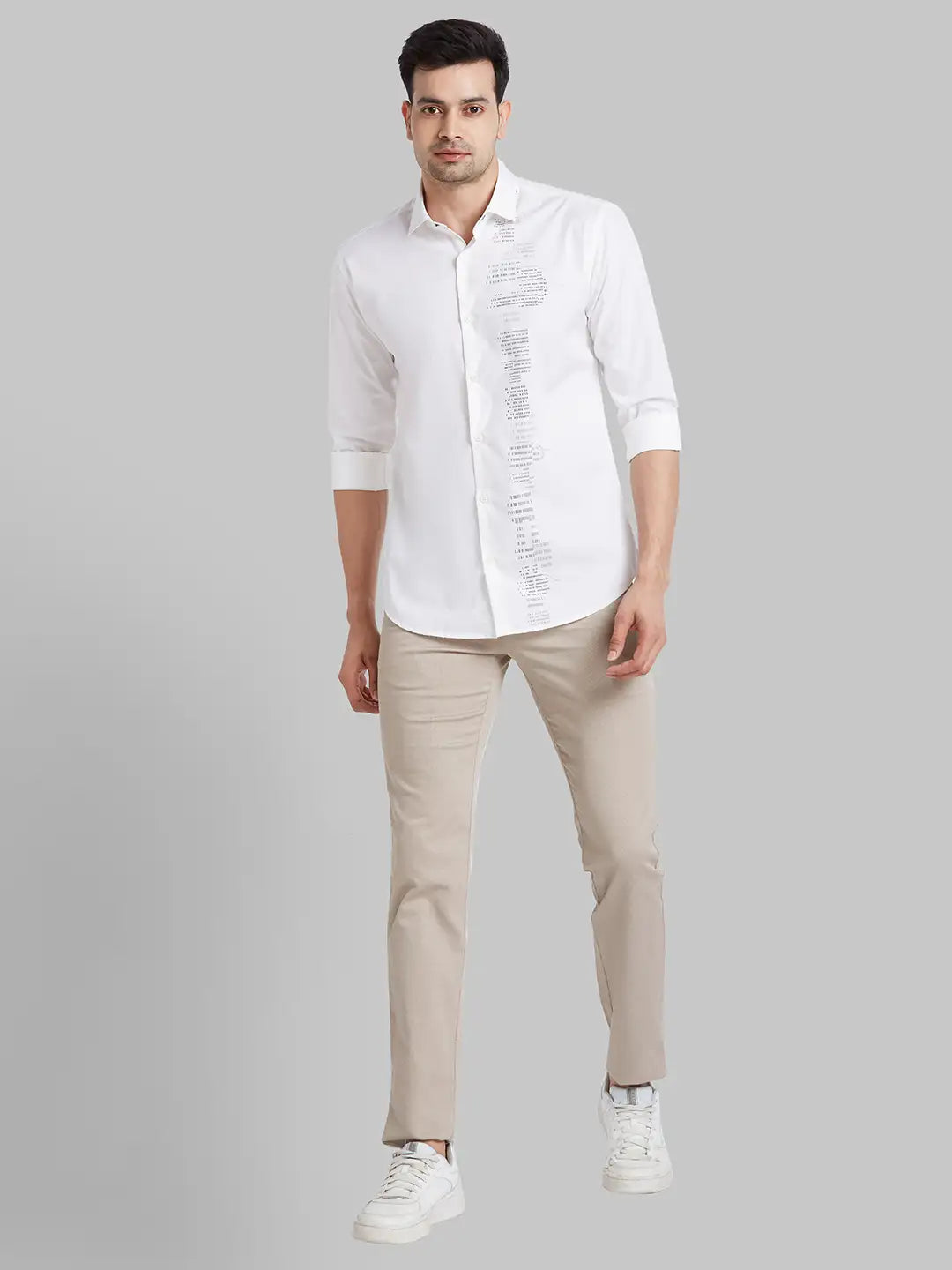 Park Avenue Men Violet Print Slim Fit Cotton Shirt
