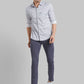 Men Grey Slim Fit Checks Cotton Shirts