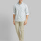 Men Orange Slim Fit Print  Cotton   Shirts