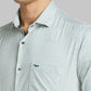 Men Orange Slim Fit Print  Cotton   Shirts
