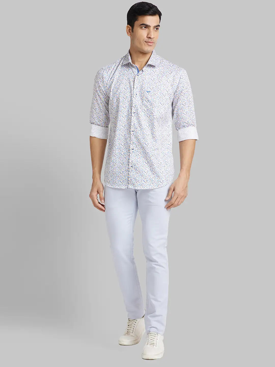 Men Blue Slim Fit Checks  Cotton   Shirts