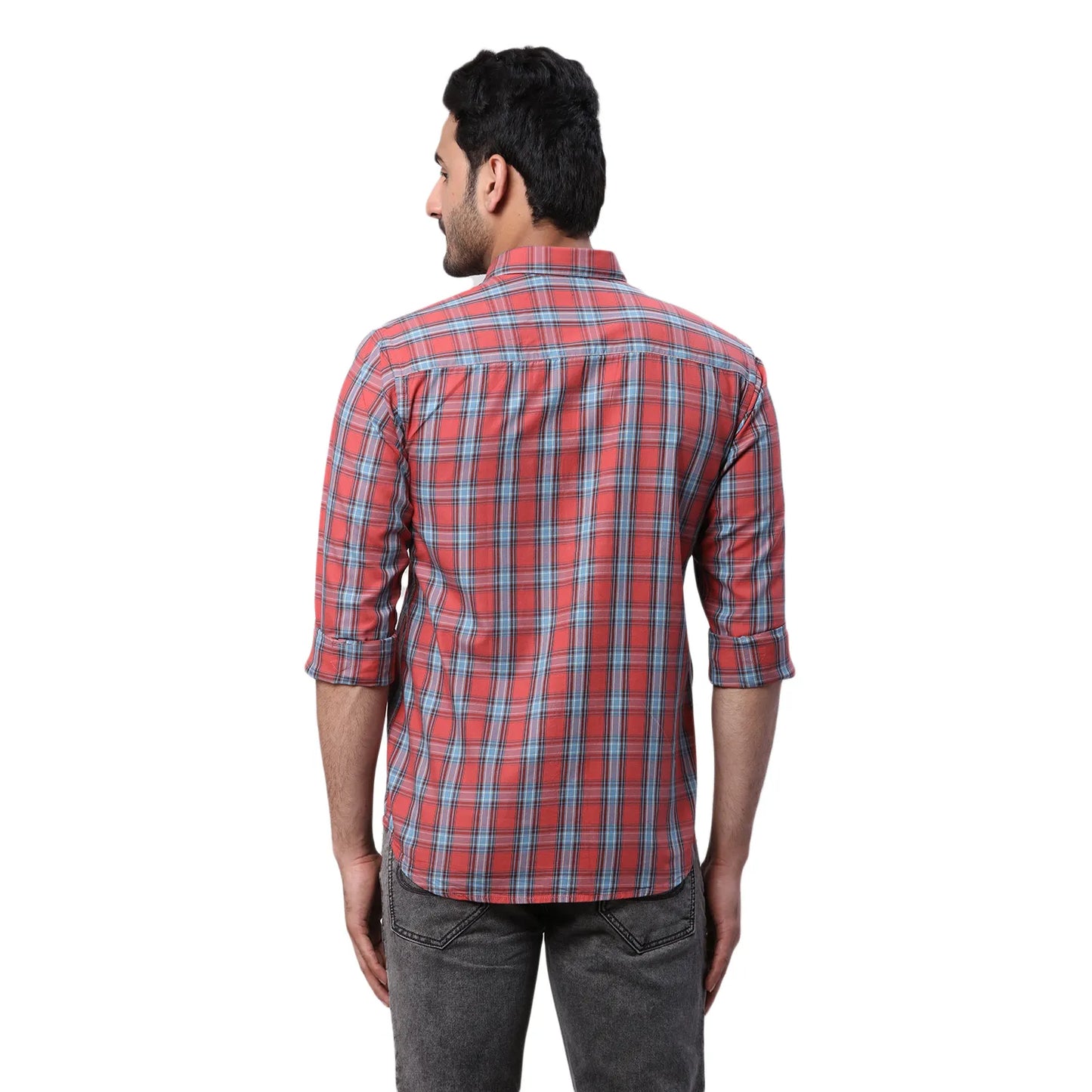 Park Avenue Men Blue Structure Slim Fit Cotton Shirt
