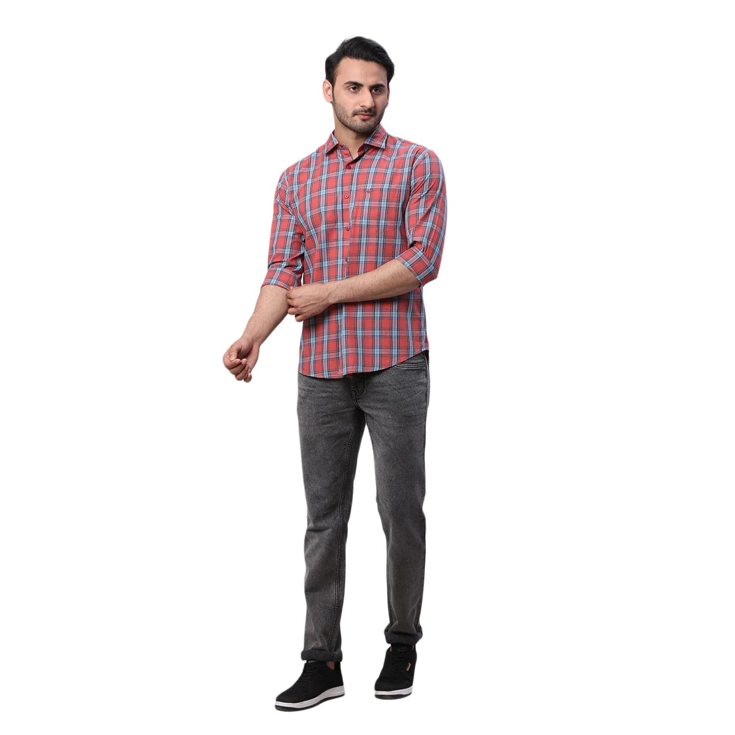 Park Avenue Men Blue Structure Slim Fit Cotton Shirt
