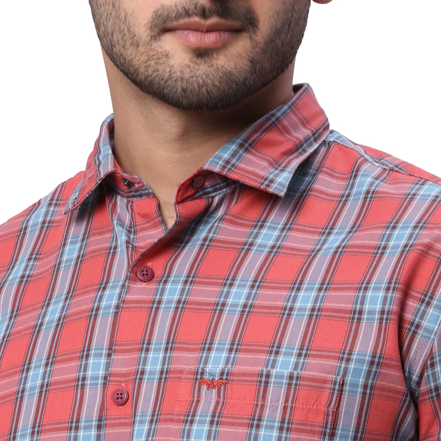 Park Avenue Men Blue Structure Slim Fit Cotton Shirt