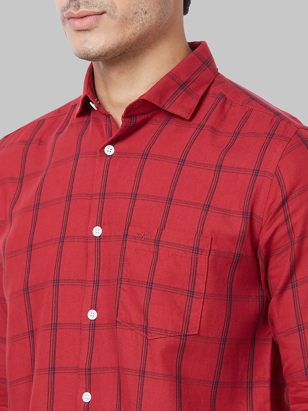 Men Black Slim Fit Checks Cotton Shirts