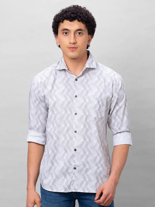 Park Avenue Men White Solid Slim Fit Cotton Shirts