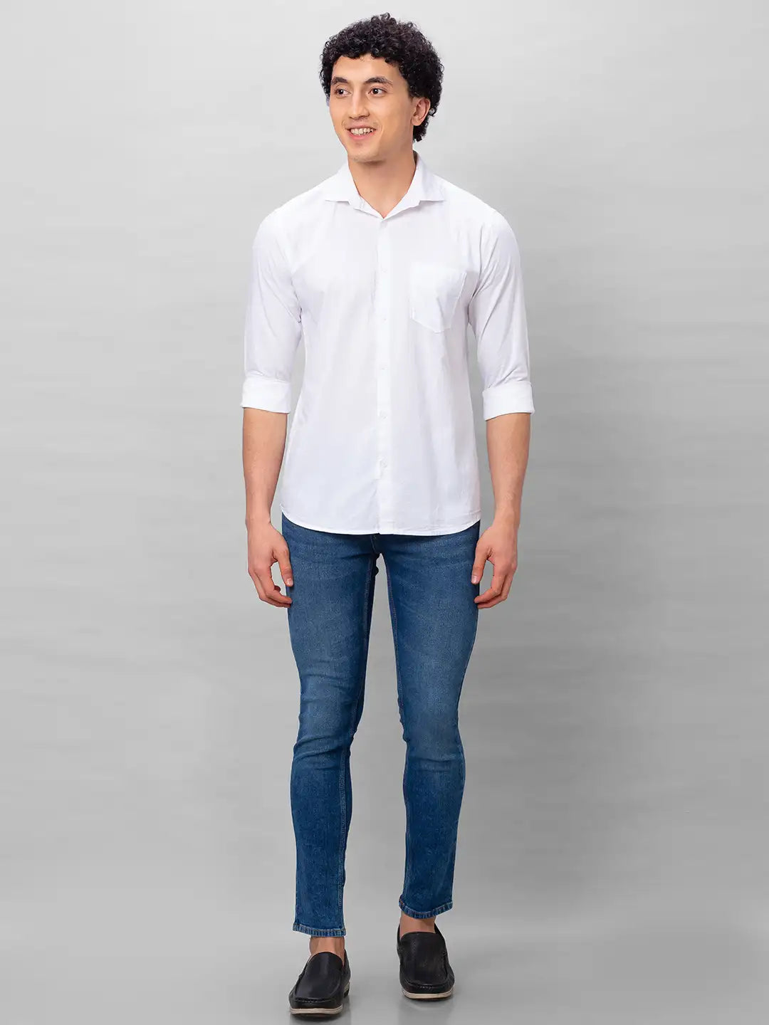 Park Avenue Men Blue Print Slim Fit Cotton Shirts