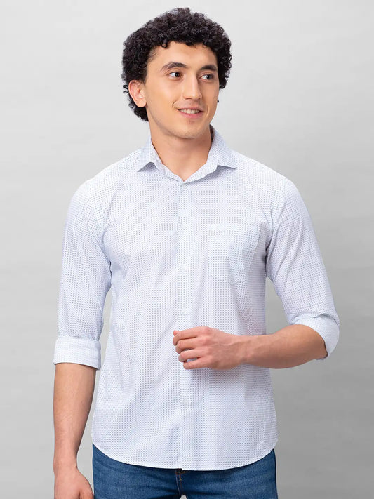 Park Avenue Men Blue Solid Slim Fit Cotton Shirts