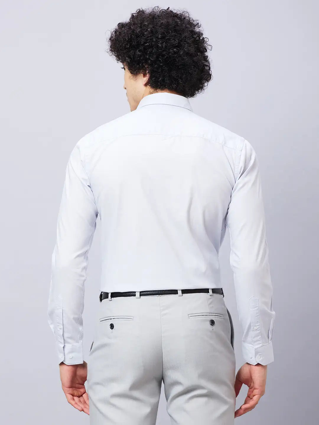 Park Avenue Men Grey Solid Slim Fit Cotton Shirts